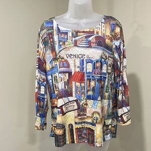 NWOT Jessica Max Venice Italy Village blouse.  Size M medium 8/10